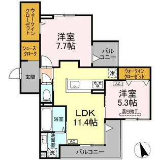 シェーンブルーメ横浜【3階】の間取り