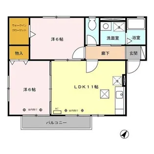 サザンクロス【1階】の間取り