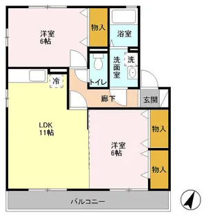 エクセル橘【2階】の間取り