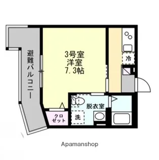 ベイルーム横浜大口【3階】の間取り