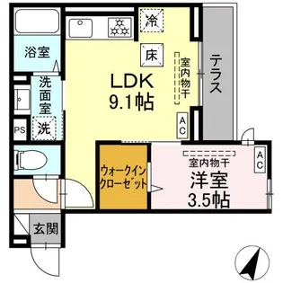 フラクタス相南1丁目【1階】の間取り