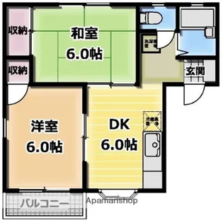 クローバーハイツB【2階】の間取り