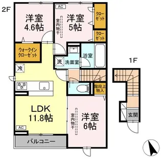 グラースK【2階】の間取り