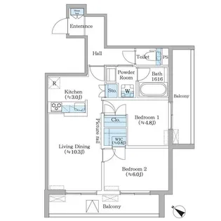 フィカーサ横浜【3階】の間取り