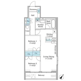 フィカーサ横浜【2階】の間取り