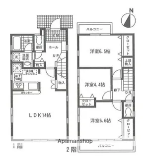 タウンホーム池尻【2階】の間取り