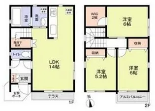 神奈川県平塚市南原【一戸建】の間取り