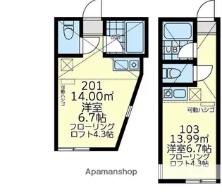 ユナイト八景アルザス・ロレーヌ【2階】の間取り