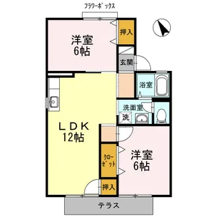 グレープ・シュライン M【1階】の間取り