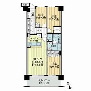 横濱山手テラス 弐番館【2階】の間取り