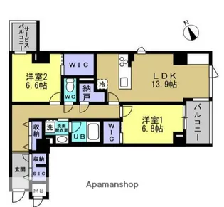 ラリュール【6階】の間取り