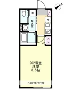 ベイルーム長津田フロント【2階】の間取り