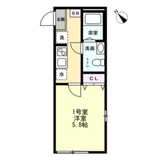 アルファ井土ヶ谷【1階】の間取り