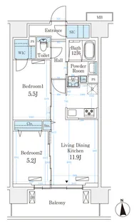 ハビテ本厚木【13階】の間取り