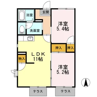 サンモール清水D【1階】の間取り