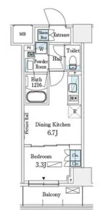 パークアクシス横浜伊勢佐木町通り【10階】の間取り