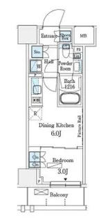 パークアクシス横浜伊勢佐木町通り【10階】の間取り