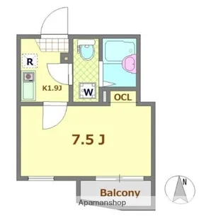 ラッフルズ・プレイス【3階】の間取り
