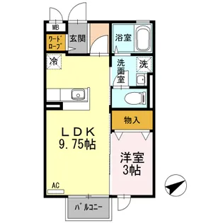 スリーエイト扇【2階】の間取り