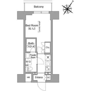 コンフォリア・リヴ横浜阪東橋【10階】の間取り