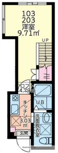 ベルジュエール町田【1階】の間取り