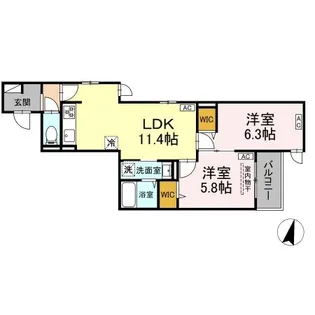 D PAINA 木月住吉町【3階】の間取り