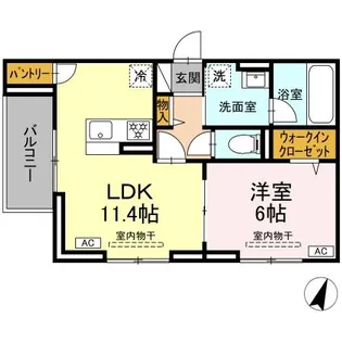 D PAINA ODORIBA【2階】の間取り