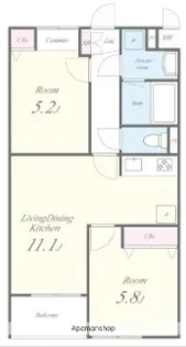 SOLEIL本厚木【2階】の間取り