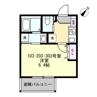 ベイルーム小田急相模原【3階】の間取り