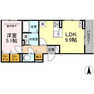 D PAINA 矢向【3階】の間取り