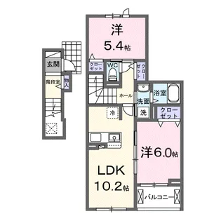 フォンテーヌⅤ【2階】の間取り