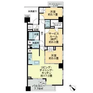 アールブラン大倉山【2階】の間取り