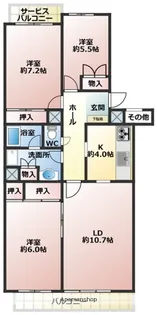 エシール磯子【2階】の間取り