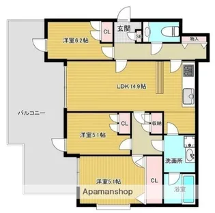 メゾン三ツ池公園【5階】の間取り