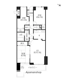 フラット三ツ沢公園【1階】の間取り