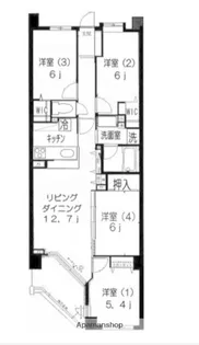 コスモ・ザ・ガーデン二子多摩川【2階】の間取り
