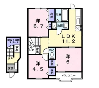 カーサソレアードC【2階】の間取り