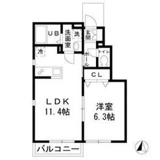 クレストあざみ野【1階】の間取り