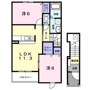 ブルンネン・ハオス【2階】の間取り
