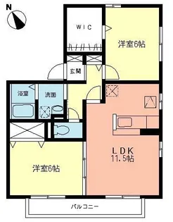 ヴィラージュ【1階】の間取り