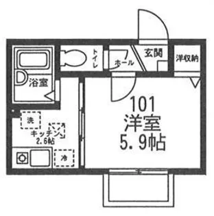 グリーンカーサ E【101号室号室】の間取り
