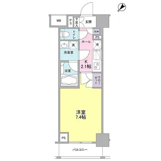 グラマシー横濱関内【9階】の間取り