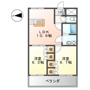 ガーデンプレイス【2階】の間取り
