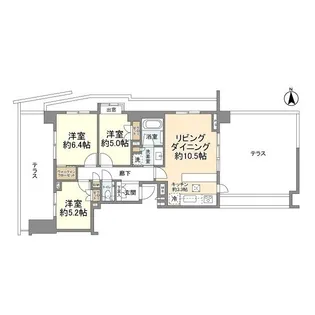 パークホームズ横濱東白楽【1階】の間取り