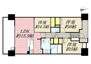 ザ・パークハウス茅ヶ崎【12階】の間取り