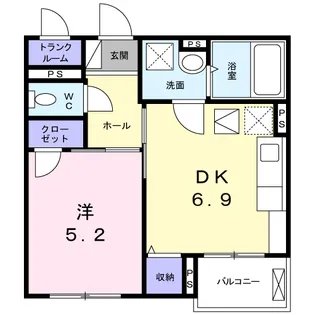 ナトゥーラ レ ミル【1階】の間取り