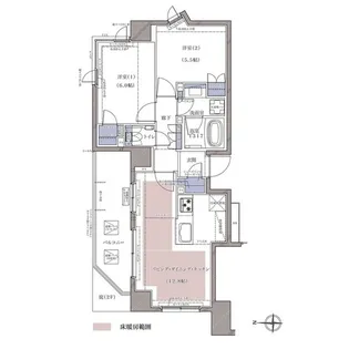 ディームス横濱青木町【6階】の間取り
