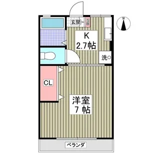 カトレアA荘【2階】の間取り