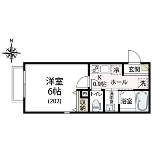 LAID BACK 武蔵小杉【202号室号室】の間取り