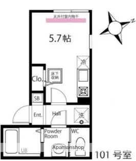 ハーミットクラブハウスヴァンキャトル鶴見【1階】の間取り